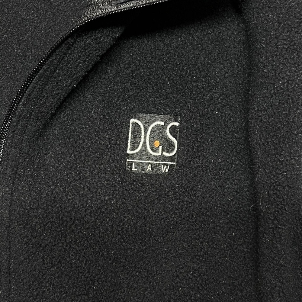 Patagonia Vest Mens XL Black Fleece Full Zip Pockets DGS Law Logo Hiking - Picture 3 of 9